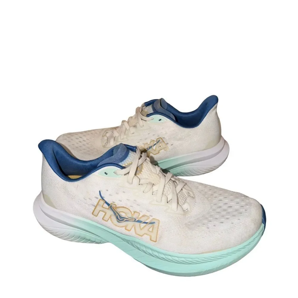 Hoka Mach 6 Men’s White & Mint Running Shoe size 11D